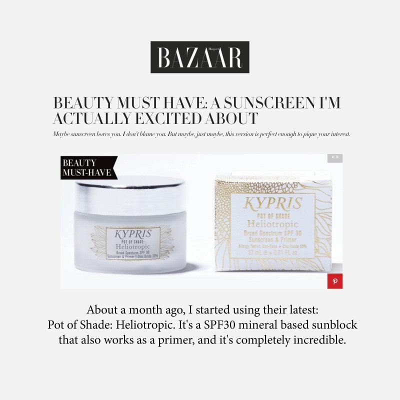 BAZAAR Beauty Must Have: KYPRIS Pot of Shade Heliotropic SPF 30 Sunscreen & Primer, 27ml