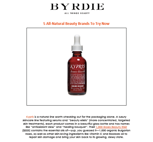 KYPRIS Beauty Elixir in amber glass bottle with dropper, organic botanical skincare